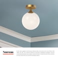 thumbnail image 3 of Alora Lighting FM505108MBOP Nouveau 8" Wide Semi-Flush Globe Ceiling Fixture - Black, 3 of 7