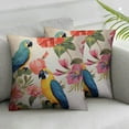 thumbnail image 2 of COMIO  Tropical Flowers and Birds Throw Pillow Cover Watercolor Parrot Botanical Plant Square Pillow Case Cushion Cover for Home Car Decorative 2pc, 2 of 6