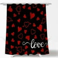 thumbnail image 4 of Valentine''s Day Shower Curtain Black Red Love Heart Romantic Sweetheart Sweet Couple Lover Theme Holiday Bathroom Curtains Decor with Hooks, 4 of 4