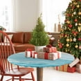 thumbnail image 4 of Round Tablecloth Aqua Blue Coastal Beach Elastic Edge Fitted Ocean Sea Water Plastic Table Cover,Waterproof Oil Proof for Dinner,Outdoor, Picnic, 36" - 44"&nbsp; DIA Tables, 4 of 9