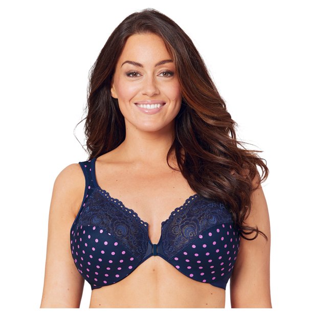 Glamorise Full Figure Plus Size WonderWire FrontClosure Bra Underwire