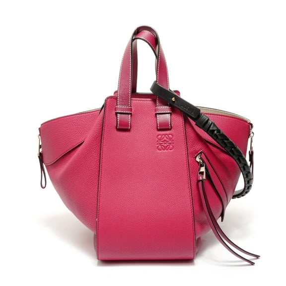 Pre-Owned Loewe Hammock Leather 2-Way Handbag, Red, Pink