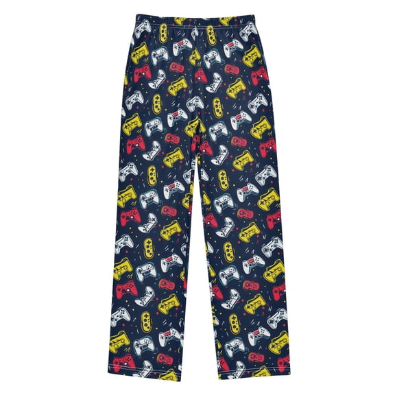 Bright Yellow Red Game Controller Christmas Pajama Pants Soft and Lightweight Elastic Waistband Christmas Pajama Pants