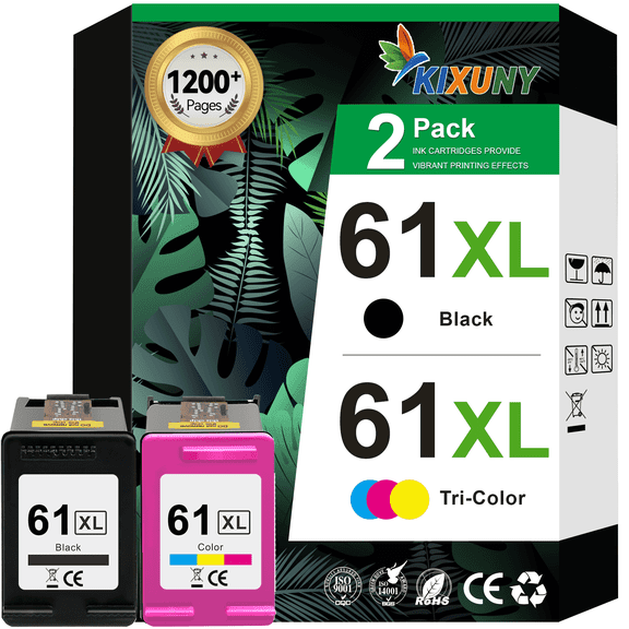 61 Ink Compatible for HP 61 Ink Cartridge Combo Pack for Printer Ink  61 61XL for Envy 4500 4502 5530 Printer (Black, Color)