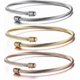 thumbnail image 1 of Stainless Steel Triple 3 Stackable Cable Wire Twisted Cuff Bangle Bracelet for Women, Gold/rose /silver, 1 of 4