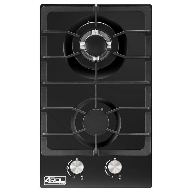 Parrilla de Gas Arol 2 Quemadores Vidrio Templado Empotrable 31 cm