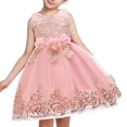 thumbnail image 2 of FRSASU Girls Summer New Sleeveless Little Girls' Sequin Mesh Tull Princess Dress Sleeveless Flower Party Ball Gown Rose Gold 6 Years, 2 of 5