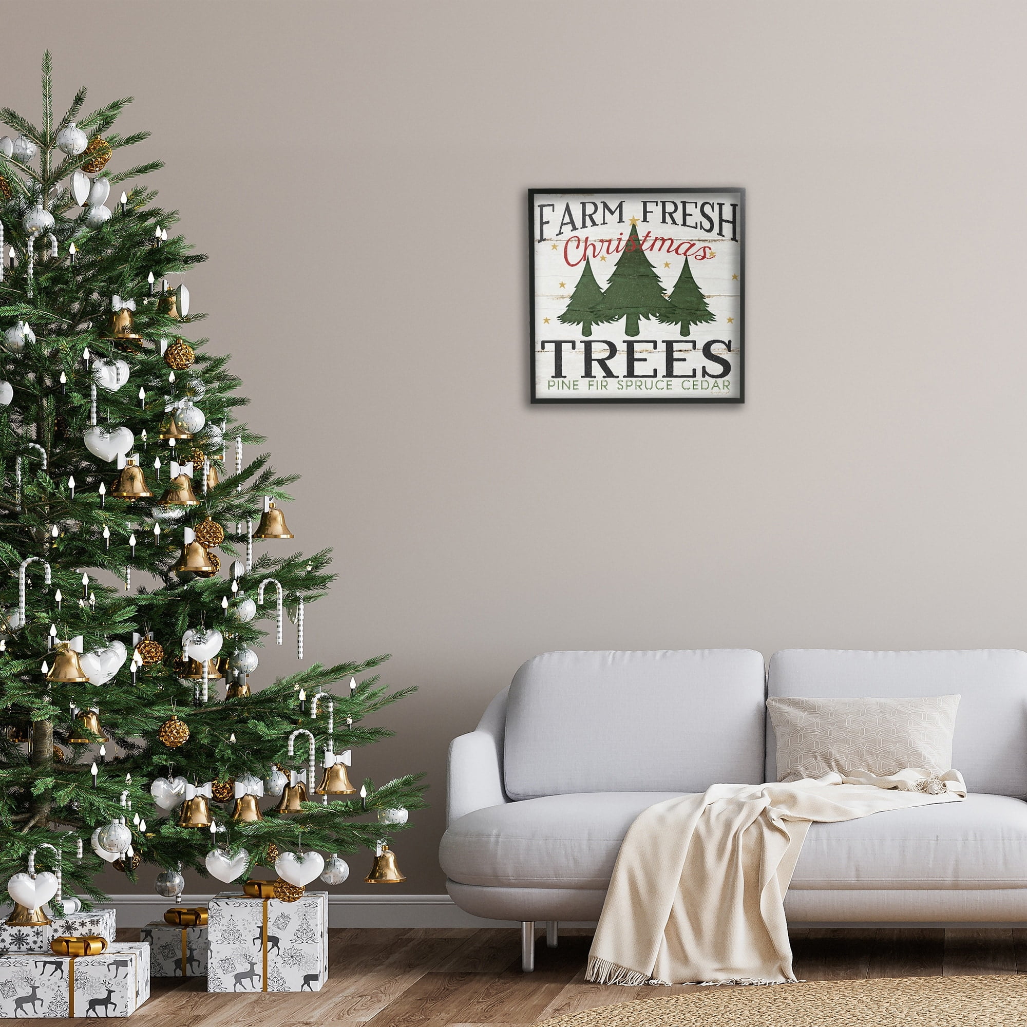 Stupell Industries Farm Fresh Christmas Trees, 24 x 24,Design by Jennifer Pugh