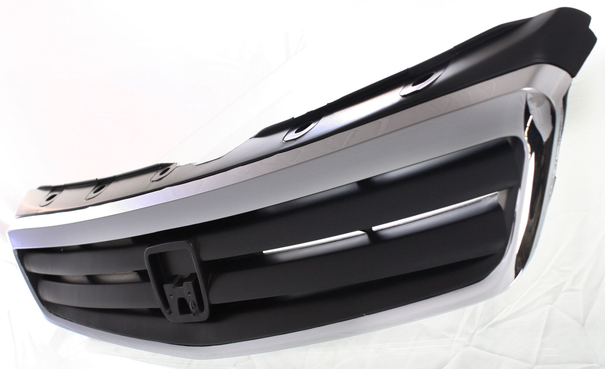 Grille Assembly Compatible With 1999-2000 Honda Civic Sedan Chrome Shell with Painted Black Insert