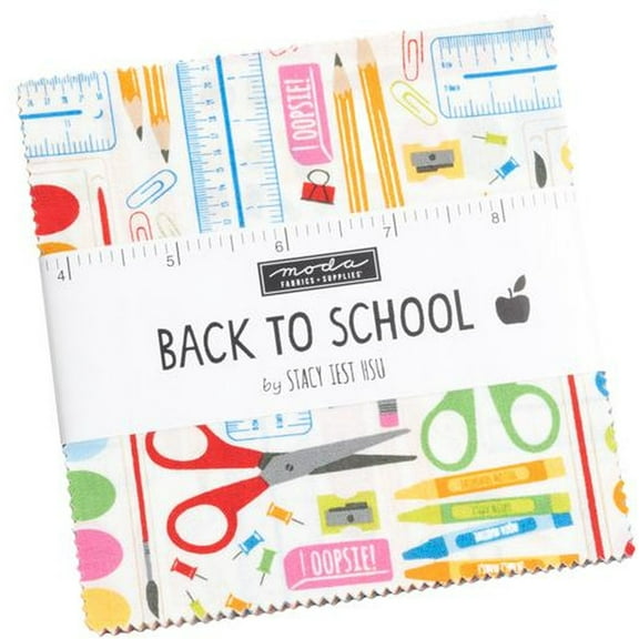 Back To School Charm Pack by Stacy Iest Hsu; 42 - 5" Precut Fabric Quilt Squares