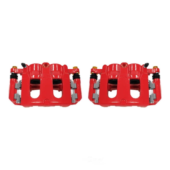 Power Stop Front Pair of Red Powder Coated Calipers S5214