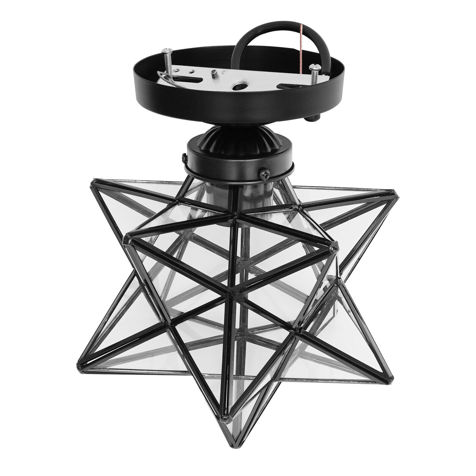 Modern Moravian Star Lamp Flush Mount Ceiling Light w/ Transparent Glass Shade