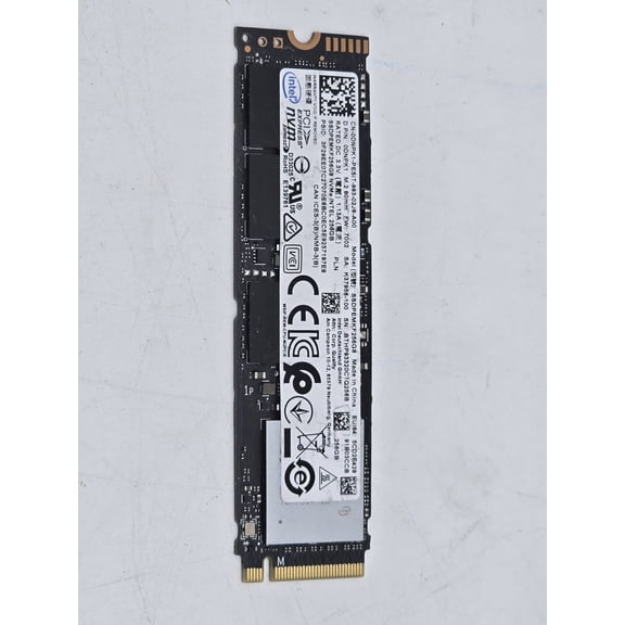 INTEL 256GB NVME PCIE M.2 SOLID STATE DRIVE - BLACK