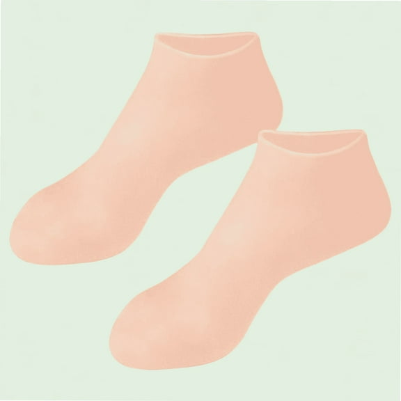 Silicone Gel Moisturizing Socks for Dry Cracked, Non-Slip Anti-Cracking to Plantar Fasciitis - Skin Color (Size L)