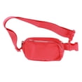 thumbnail image 2 of Riñonera ajustable para aventuras al aire libre, correr, senderismo: riñonera grande y elegante de color rojo para mujer, 2 of 8