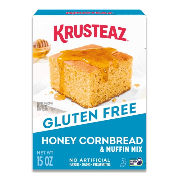 Krusteaz Gluten Free Honey Cornbread and Muffin Mix, Honey Cornbread Mix, Gluten Free Side Dish, 15 oz Box