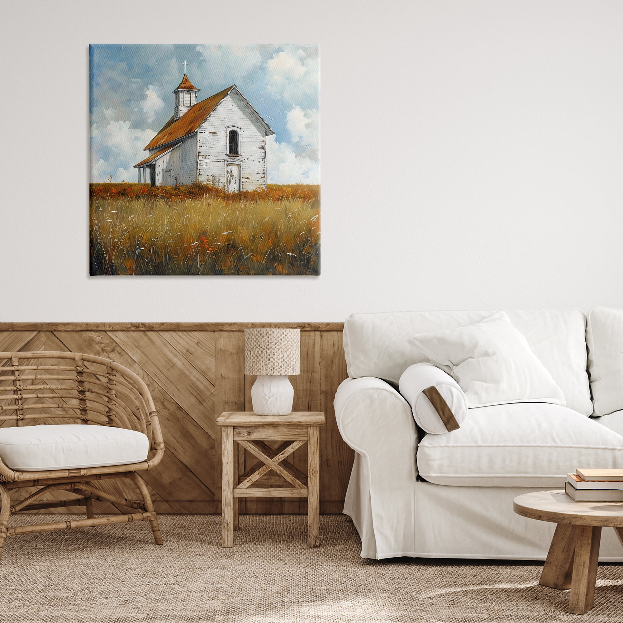 Stupell Industries Rustic Church in Field Canvas Wall Art, design by Creative Studio