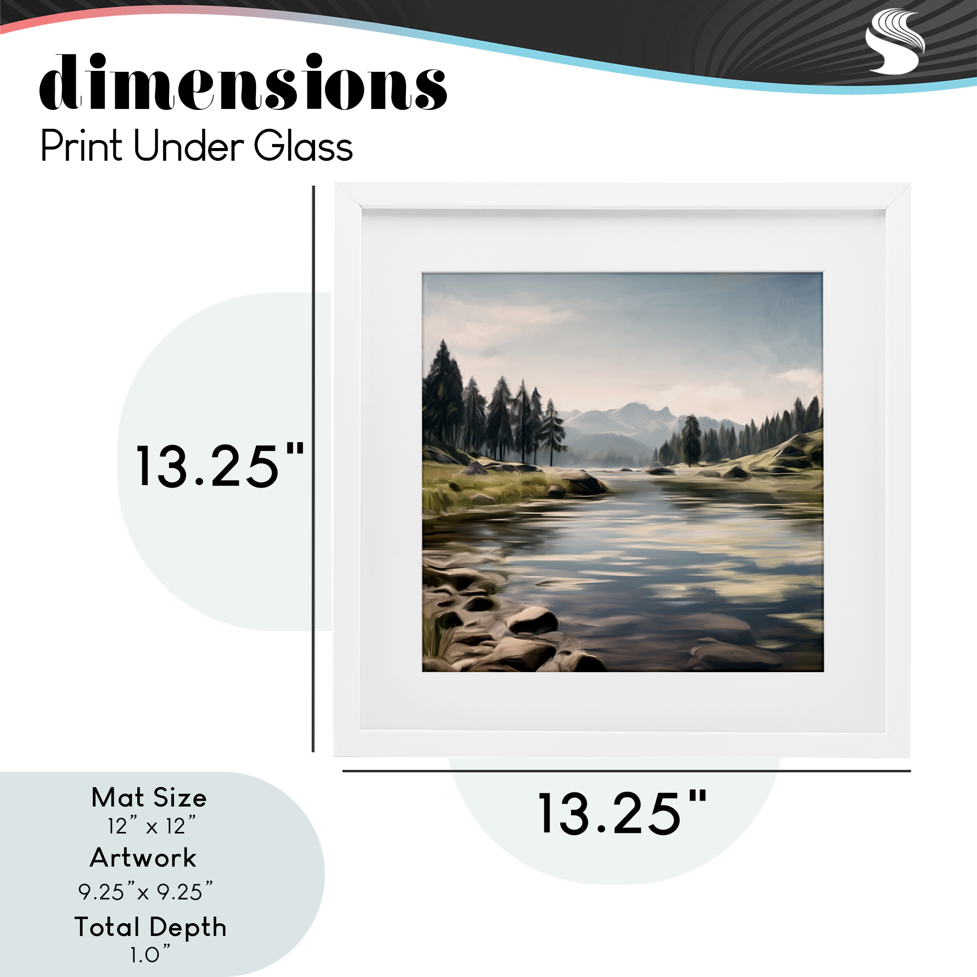 My Hideaway Pond Ripples White Framed Print Under Glass, design by Kim Allen