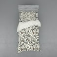 thumbnail image 2 of Ambesonne Floral Bedding Set 4 Pcs, Spring Foliage Ethnic, Queen, Cream Grey, 2 of 3