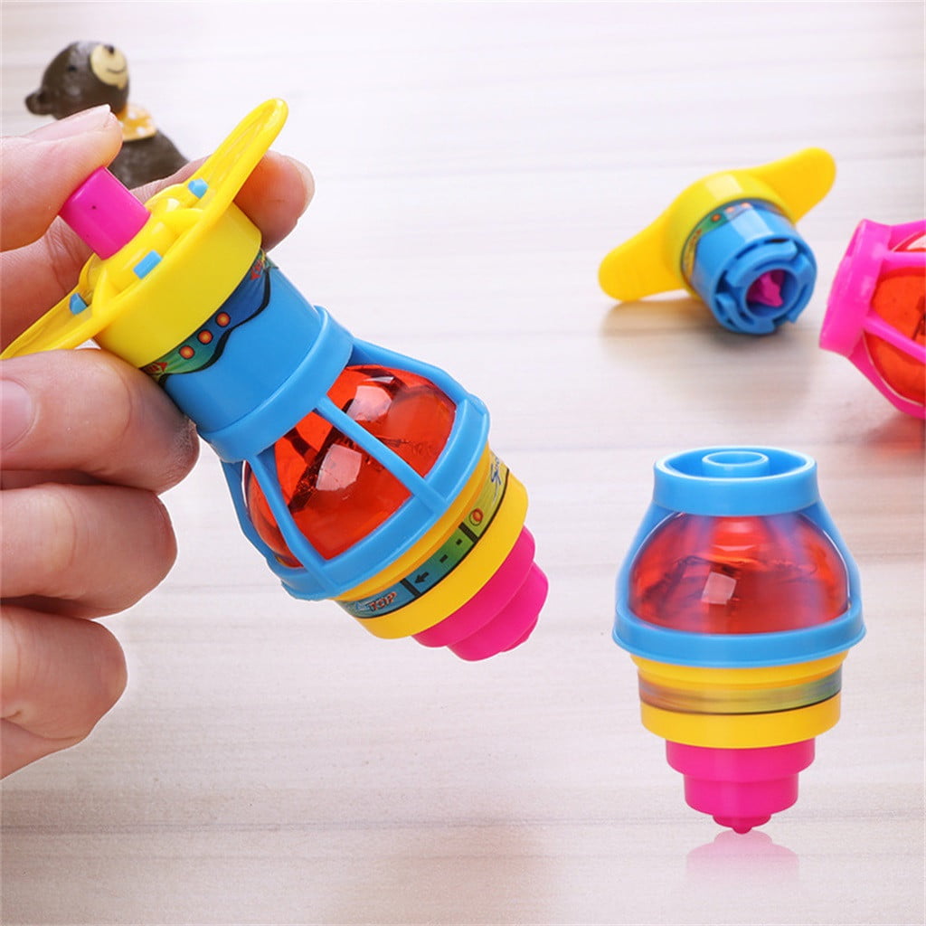 Wooden Spinning Tops Funny Painted Gyro Peg-top Toy For Kids Educational Toys MP 