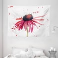 thumbnail image 1 of Watercolor Tapestry, Summer Wildflower Blowing in the Wind Red Spotted Background Nature Inspired, Wall Hanging for Bedroom Living Room Dorm Decor, 80W X 60L Inches, Pink Black, by Ambesonne, 1 of 2