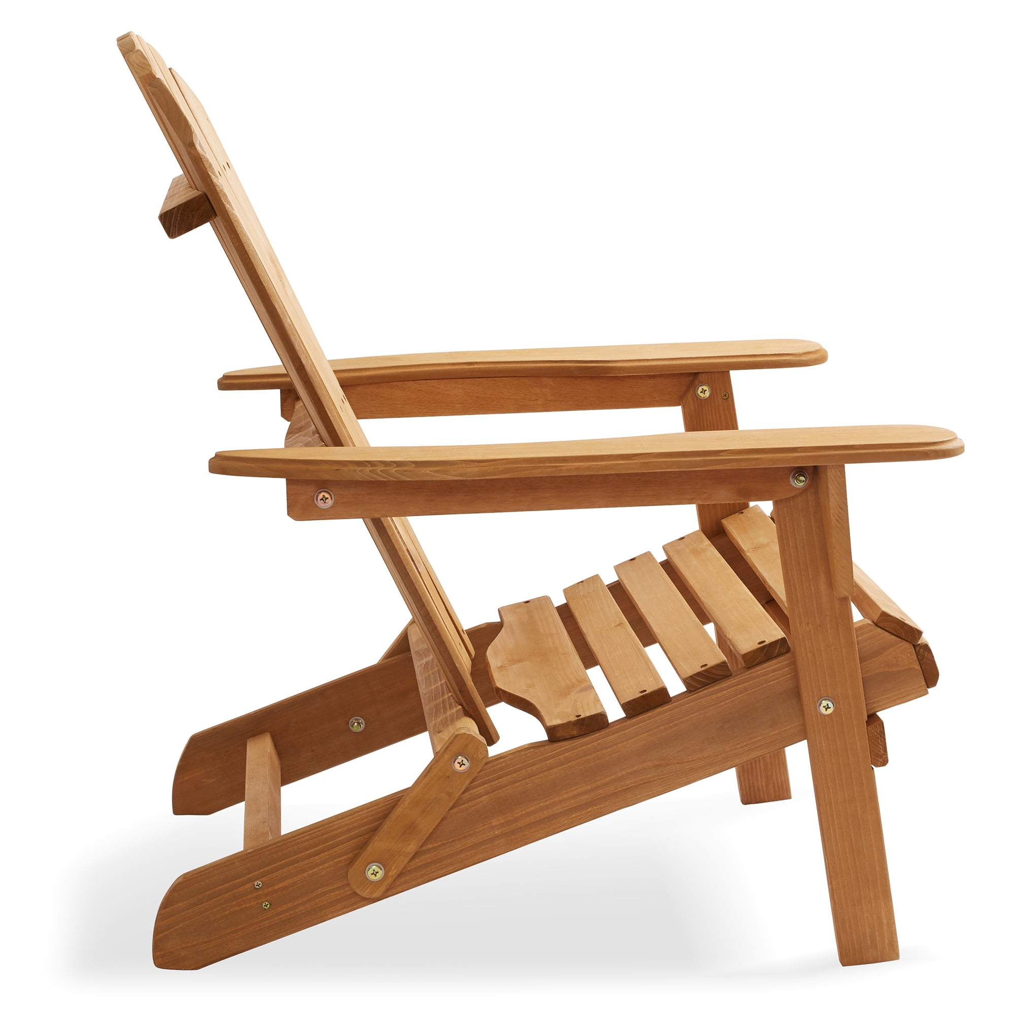 Casafield Folding Adirondack Chair, Cedar Wood Outdoor Fire Pit Lounge Chairs for Patio, Deck, Lawn and Garden Seating, Partially Pre-Assembled - Natural
