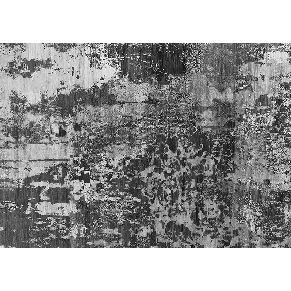 Ahgly Company Indoor Rectangle Oriental Gray Industrial Area Rugs, 5' x 7'