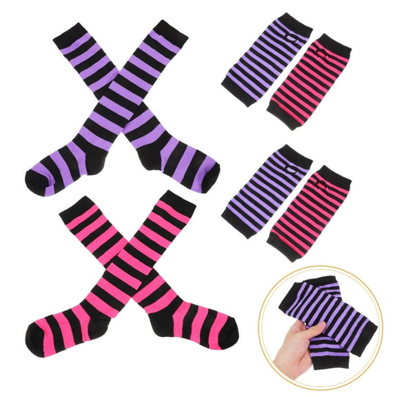 Supvox 2Sets ped Arm Warmers and Leg Warmers Set Soft Polyester for ce Party