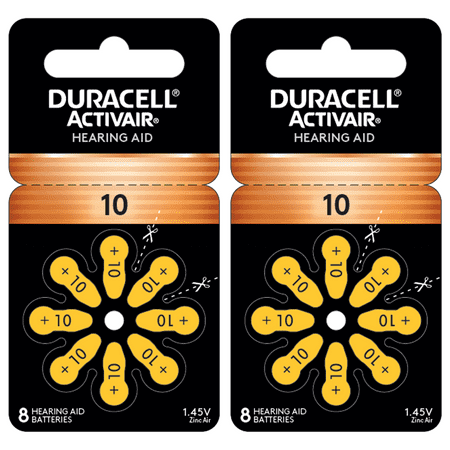 Duracell Easy Tab Size 10 Hearing Aid Batteries (16 batteries)