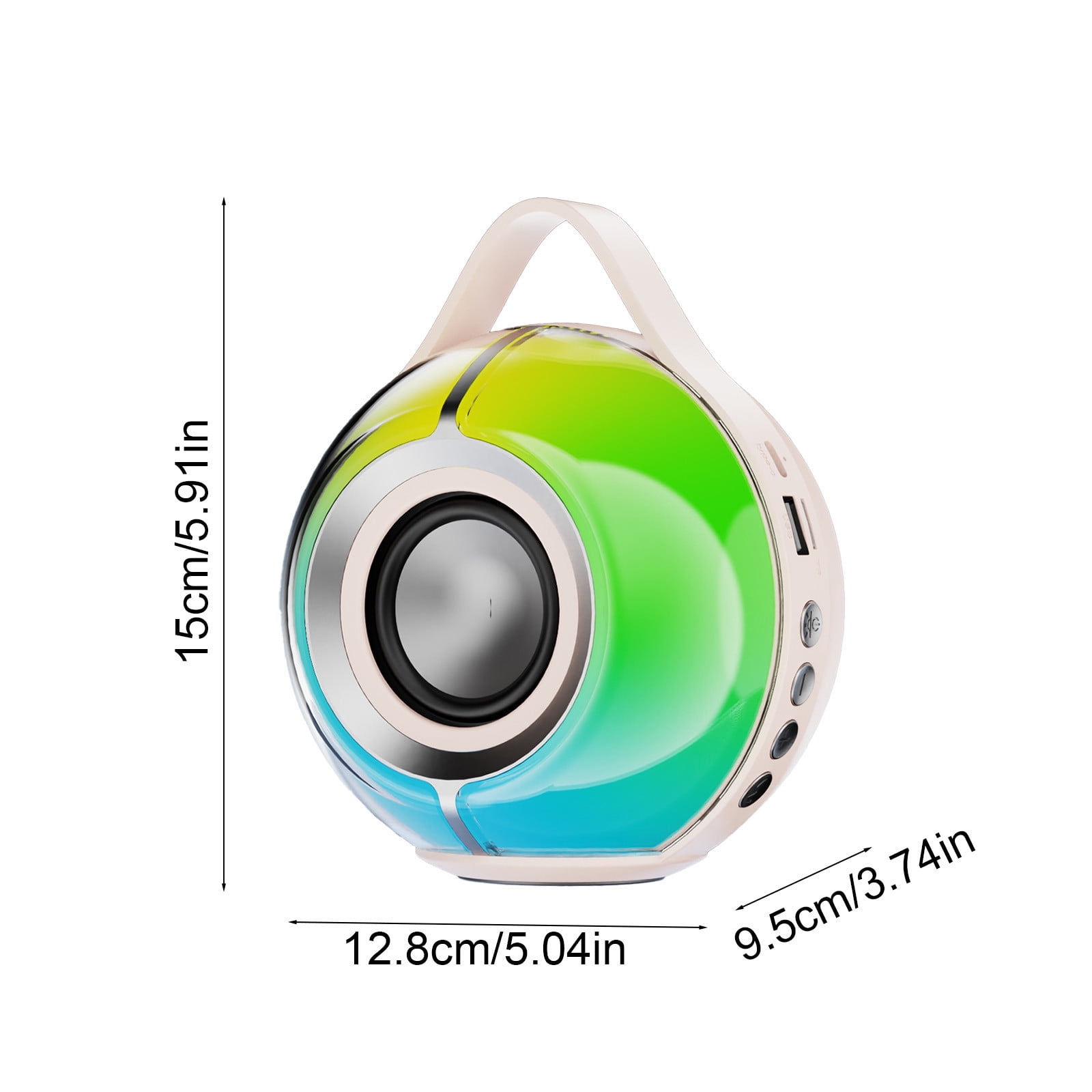 LACKUST RGB Desktop Bluetooth Speaker 5.3, Low Latency Wireless Speaker with RGB Lights, Room-Filling Sound, Long Battery Life for Gaming/Movies, Beige Compact Speaker
