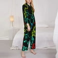 thumbnail image 4 of Kll Play Game Start Print Women'S Long Sleeve Pajamas With Pants Sleepwear Loungewear 2 Set-Xx-Large, 4 of 9
