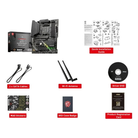 MSI - B550 TOMAHAWK MAX WIFI (Socket AM4) USB-C Gen2 AMD ATX GAMING Motherboard - Black