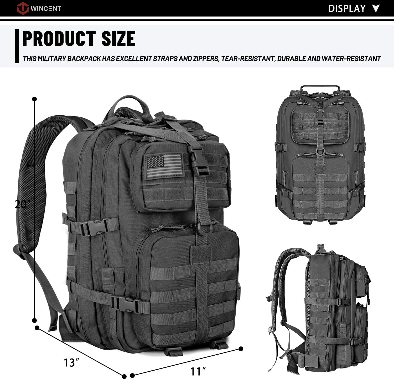 15L Waterproof Military Molle Tactical Bag Outdoor Hiking Backpack Rucksack 