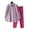 Rose Red, variant on sunsanly 2 Pcs/Set Women Shirt Pants Set Striped Contrast Color Lapel Long Sleeve Single-breasted Blouse Wide Leg Loose Elastic Waist Trousers Set Lady Casual Daily Outfit