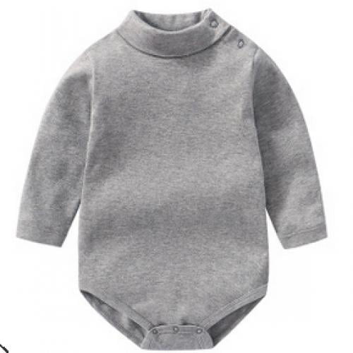 Gray 6 Months CuteOn 2 Packs Unisex Baby Romper Polo Neck Long Sleeve 100% Cotton Infant Bodysuit Jumpsuit RoyalBlue