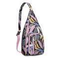 thumbnail image 1 of Boho Tropical Sling Backpack – Botanical Jungle Leaves & Monstera Print, Fashionable Multi-Functional Daypack, 1 of 4
