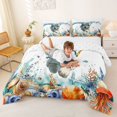 thumbnail image 3 of Homewish White Siberian Husky Queen Comforter Set,Seaweed Seashell Comforter Sets Queen,Coastal Theme Decor,Reversible,3-Piece,1 Comforter and 2 Pillowcases, 3 of 7