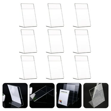 Sparsain 9 Pack L Shape Acrylic Display Holders, Paper Menu Holders for Desk