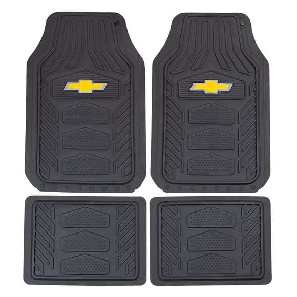 Juego de 4 alfombrillas Plasticolor Chevrolet Weatherpro, color negro