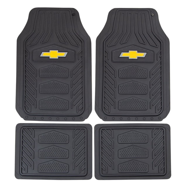 Juego de 4 alfombrillas Plasticolor Chevrolet Weatherpro, color negro