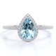 thumbnail image 1 of Anillo de Compromiso JeenMata 1 Quilate Piedra de Nacimiento Marzo Corte Pera Oro Blanco 18K sobre Plata, 1 of 6