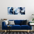 thumbnail image 3 of Singg Singg Sea Wave Print on Canvas 3 Piece Picture Painting Blue Bathroom Wall Decor, 3 of 6
