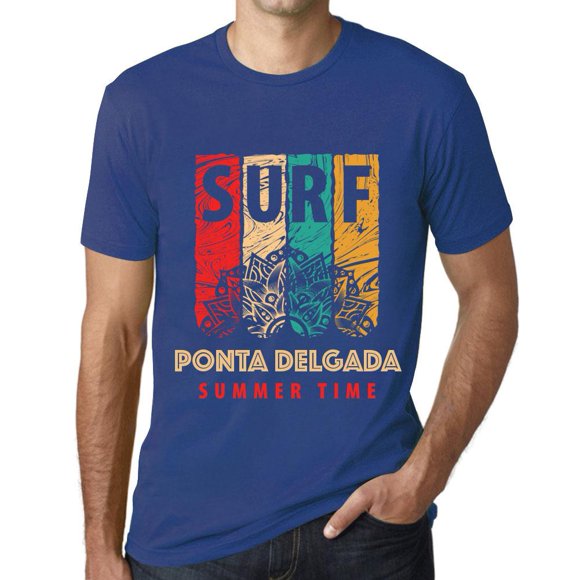 T-Shirt Graphique pour Hommes Été Temps Surf à Ponta Delgada Éco-Friendly Édition Limitée à Manches Courtes Tee-Shirt Vintage Anniversaire Cadeau Nouveauté