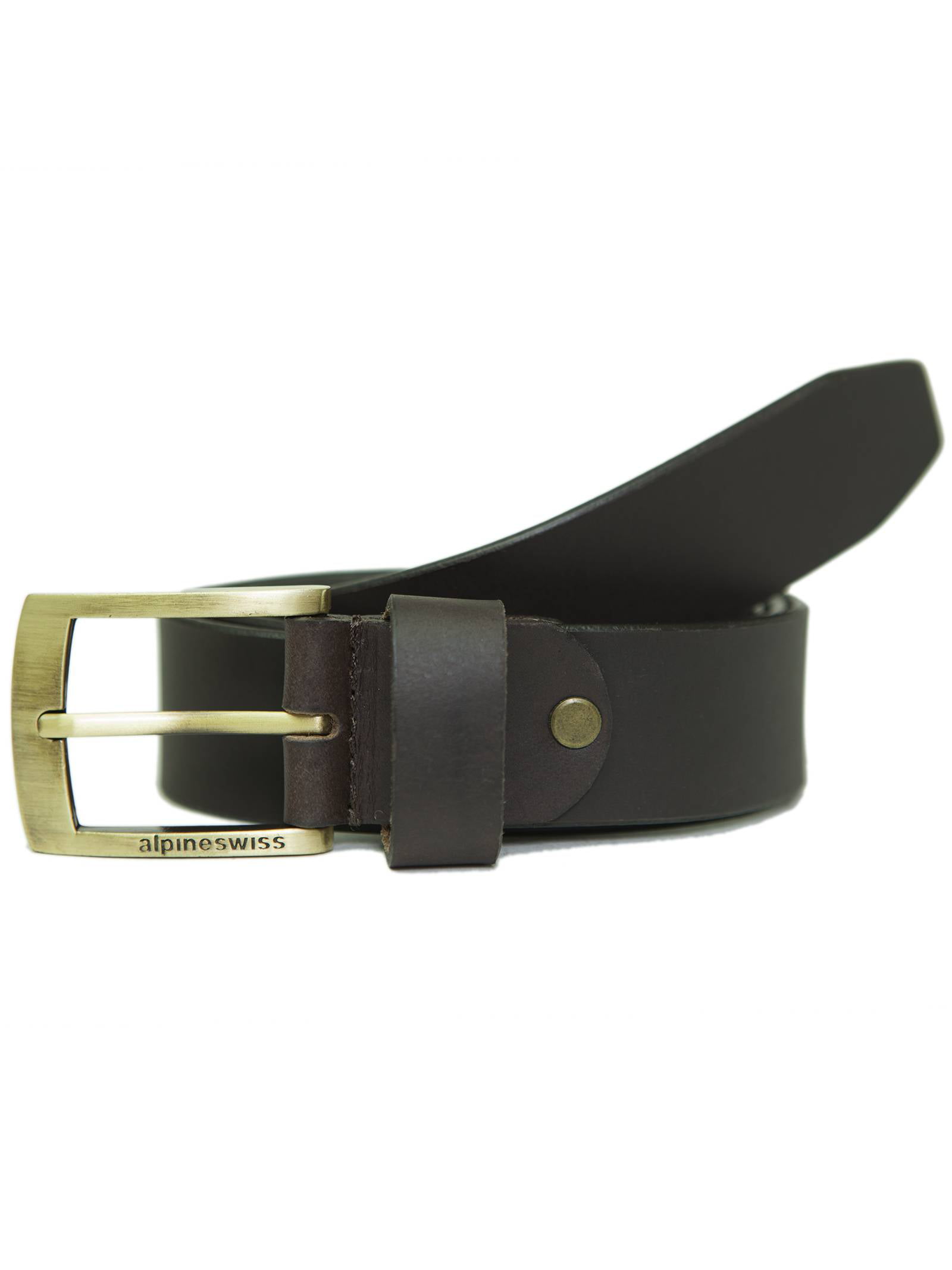 Ledamon Mens Leather Belt 100% Full Grain Solid Genuine Leather Belt 1.5 Width 36 Inch, Brown NO FILLERS
