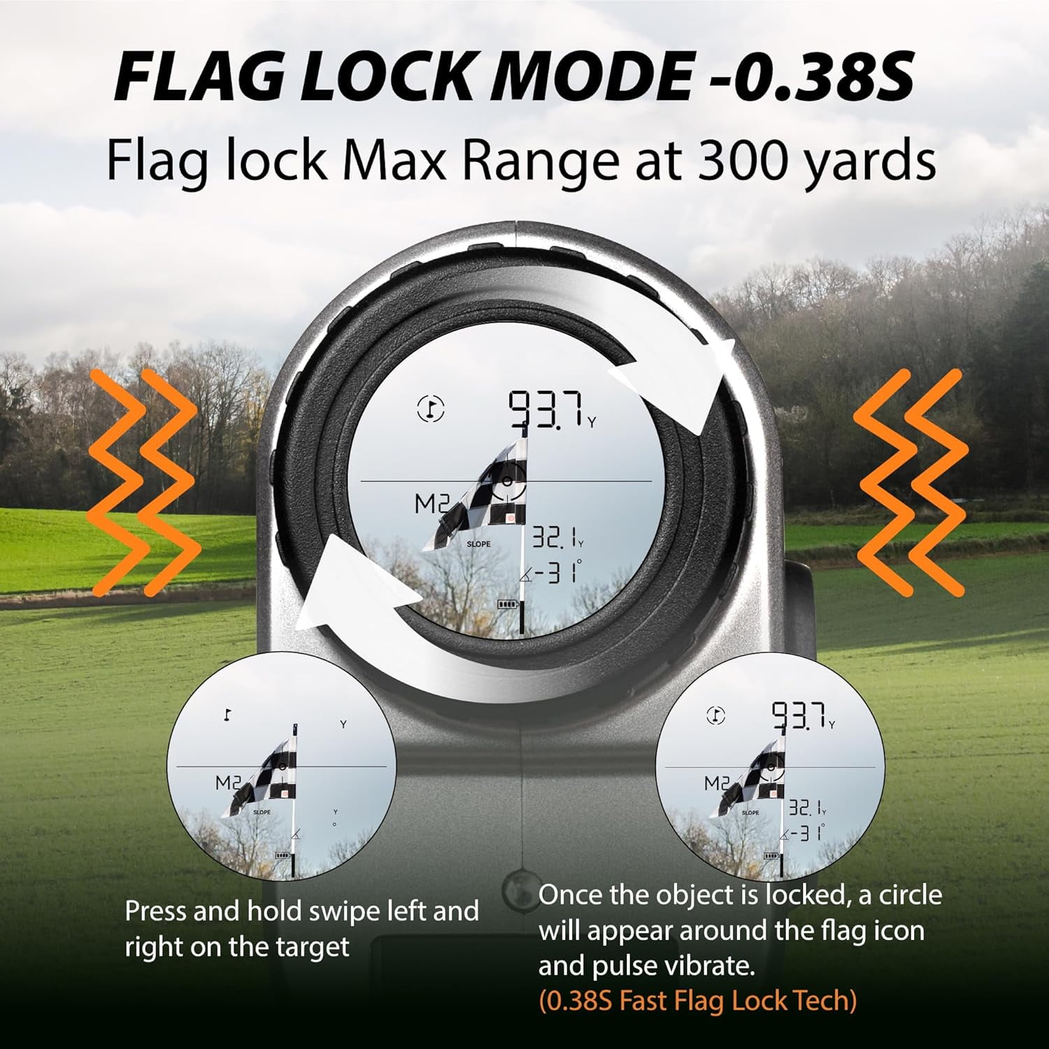 GOGOGO SPORT VPRO Magnetic Golf Rangefinder with Slope ON/OFF Switch, 1500 Yards Range Finder