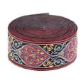 thumbnail image 2 of Embroidery Silk Fabric Decorated Crafting Ribbon Sari Border Embroidered Home Decor Clothing Accessories - as described, 30x5000mm, 2 of 9