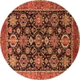 thumbnail image 1 of Ahgly Company Indoor Round Oriental Orange Industrial Area Rugs, 8' Round, 1 of 4