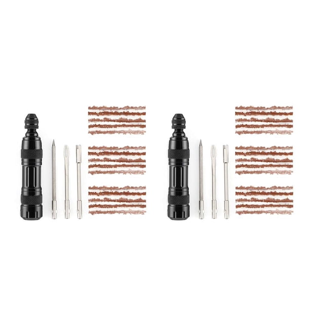 Soidarity Kit de reparación de neumáticos de bicicleta para exteriores, pinchazo sin cámara, neumático de emergencia, rayas de goma, parche Negro 2piezas