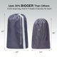thumbnail image 3 of HOMEST Paquete de 2 bolsas de lavandería de nailon XL con correa, organizador grande de ropa sucia, fácil de colocar en un cesto o cesta de ropa, puede transportar hasta 4 cargas de ropa, gris, 3 of 5