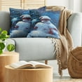thumbnail image 5 of Ambesonne Christmas Throw Pillow Cover 2 Pack, Snowman Magic Wand, 18", Navy Blue Red White, 5 of 7